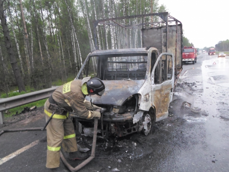 В Петушинском районе дотла сгорел грузовик с краской: двое погибших