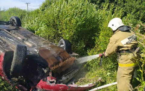 Во Владимирской области в результате ДТП загорелся еще один автомобиль