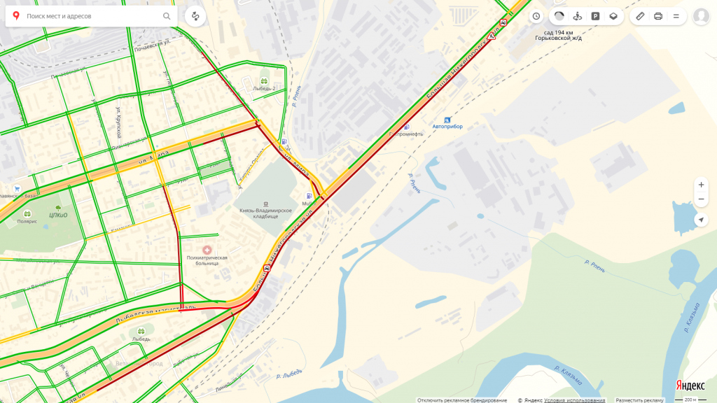 Карта нижегородской области с пробками онлайн