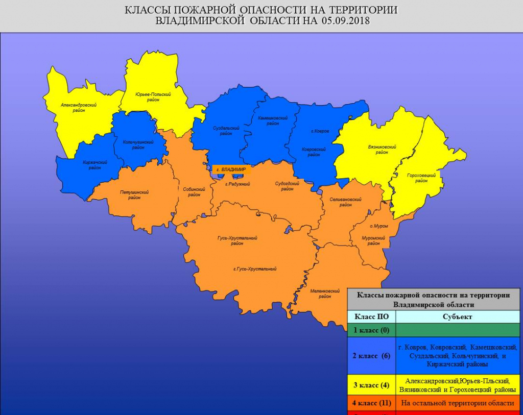 Карта районов владимирской области