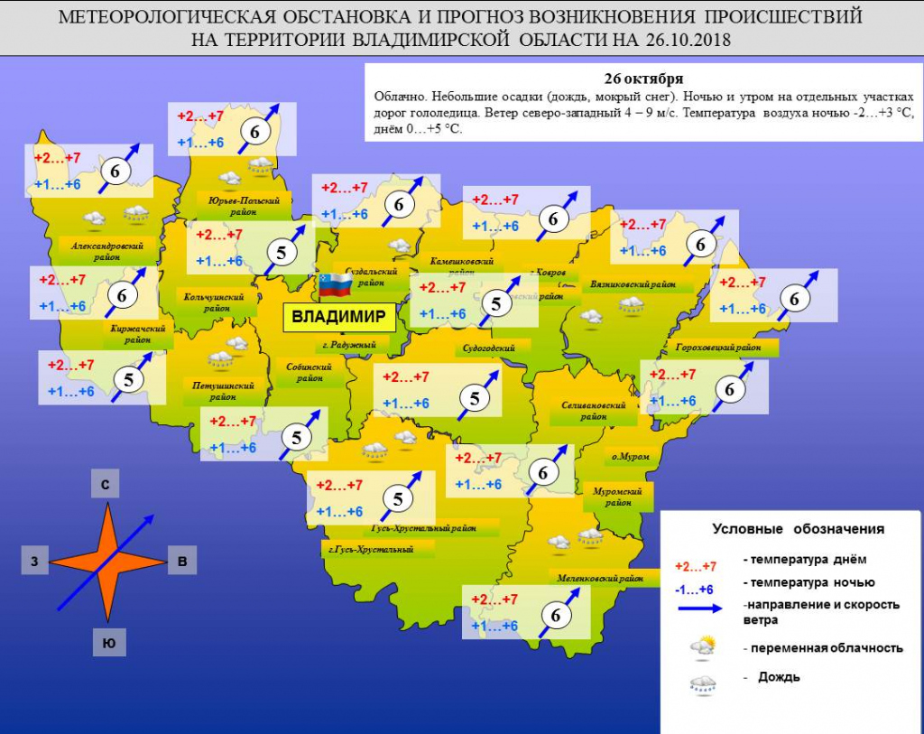 Карта осадков во владимирской