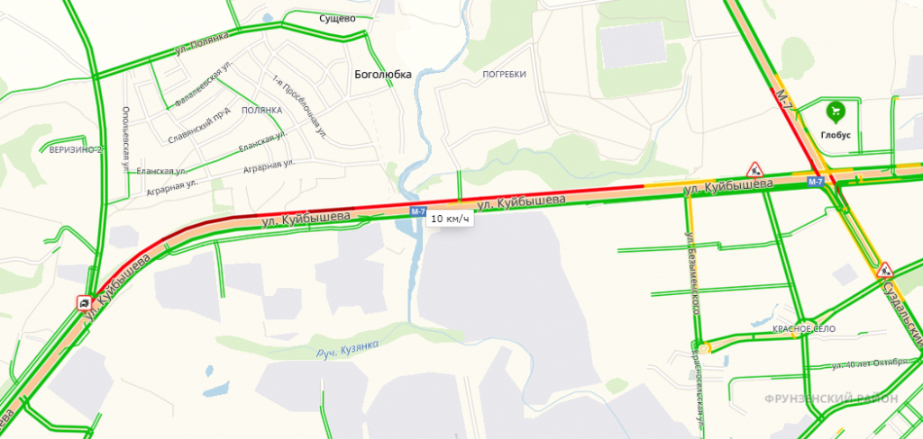 Пробки во владимире сейчас карта