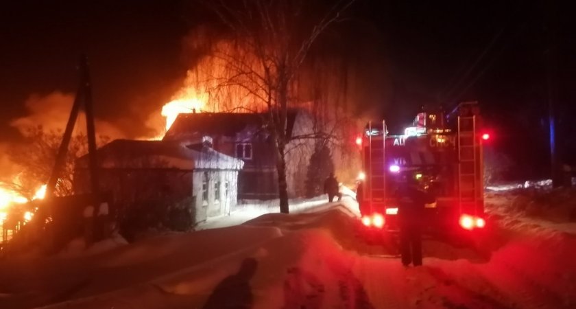 В Собинском районе произошёл крупный пожар