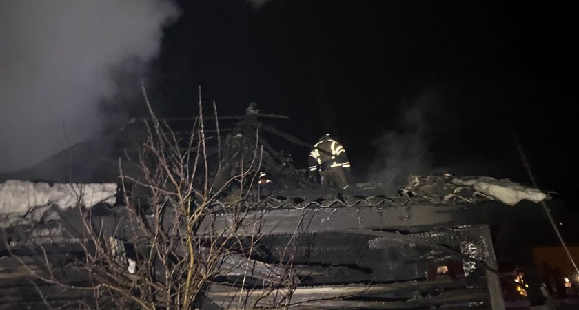 На крупном пожаре в Судогодском районе погиб мужчина
