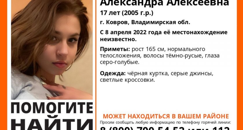 17-летнюю жительницу Коврова ищут по всей области