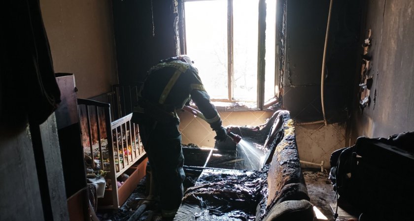 На пожаре в Оргтруде получили ожоги женщина и младенец