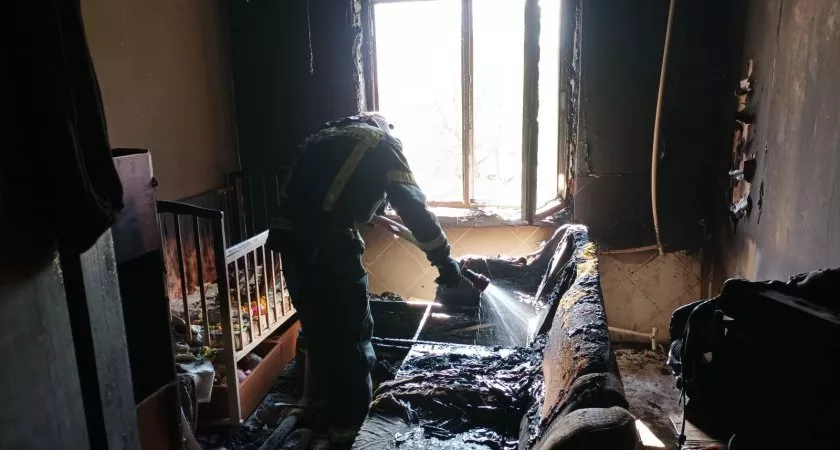 Фото к статье: На пожаре в Оргтруде получили ожоги женщина и младенец