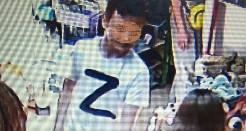 Во Владимире юный воришка в патриотичной футболке с буквой Z попал на видео