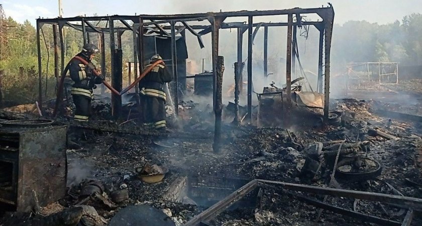 При тушении сараев во Владимирской области пострадал пожарный