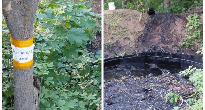 Во Владимирской области опасную яму с мазутом пытаются вычерпать ведрами