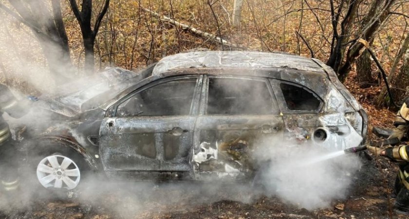 В Александровском районе в результате ДТП сгорел автомобиль