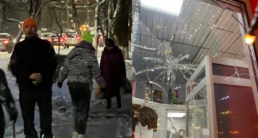 Во Владимире ищут вандалов, разбивших витрину цветочного магазина