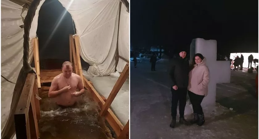 Фото к статье: "В мороз купаться сложнее - одежда встаёт колом, а волосы смерзаются в льдышки"