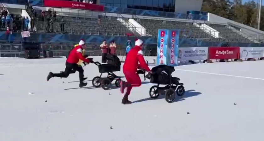 Олимпийский чемпион из Мурома принял участие в шуточном забеге с коляской