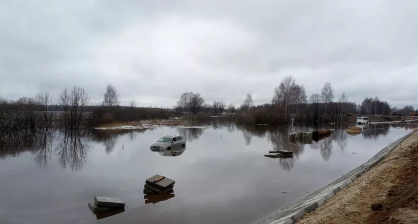 Фото к статье: Во Владимирской области рядом с трассой М-12 утонул автомобиль