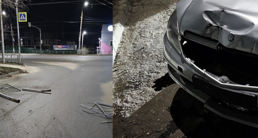 Автомобилист снес забор в Добром, уходя от погони