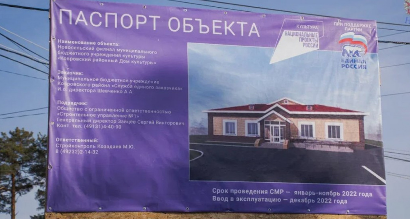 Ответственных за приемку ДК в Ковровском районе подозревают в служебном подлоге