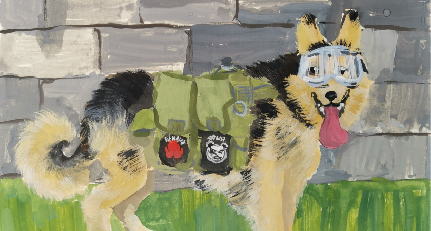 Рисунок 6-летнего мальчика из Владимирской области  о фронтовых собаках станет открыткой 