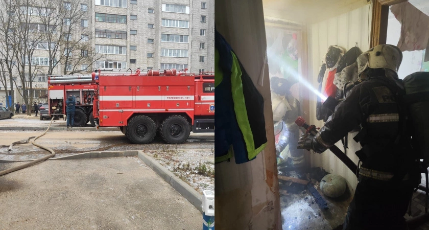 Фото к статье: В Александрове произошел пожар в многоквартирном доме, а во Владимире - в частном