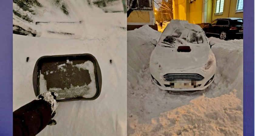 Жители Владимира вынуждены откапывать автомобили подручными средствами
