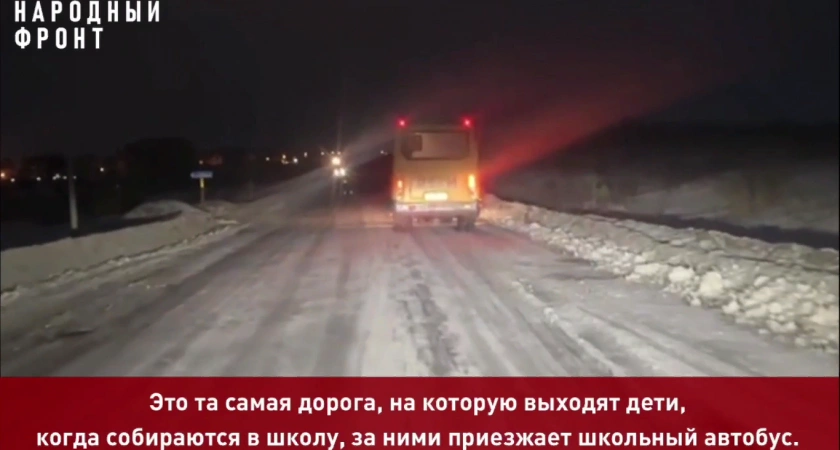 Фото к статье: Школьники из Боголюбово вынуждены ждать школьный автобус, стоя на неосвещенной дороге