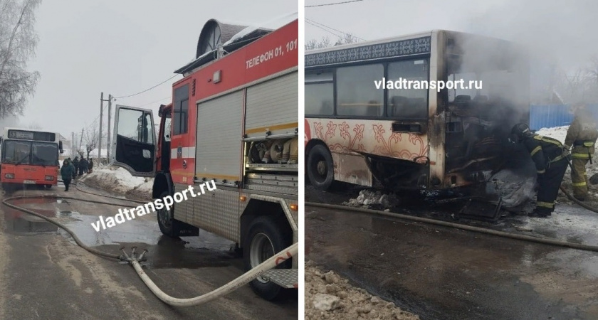 Под Владимиром загорелся автобус №53