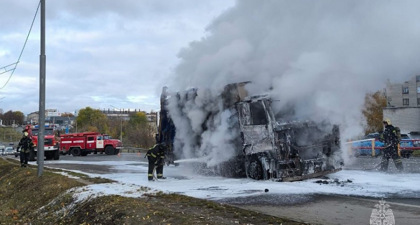 Во Владимире сгорел мусоровоз 