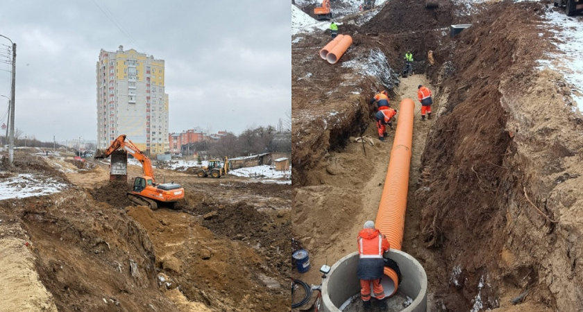На участке улицы Пушкарской во Владимире завершён монтаж трубы дождевой канализации