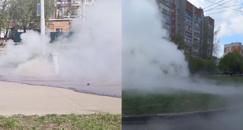 Температурные испытания привели к прорыву трубы на улице Комиссарова во Владимире 