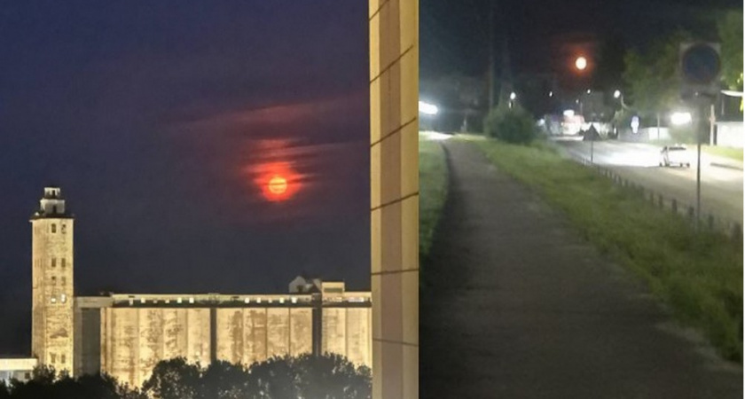 Владимирцы поделились снимками «клубничной» Луны