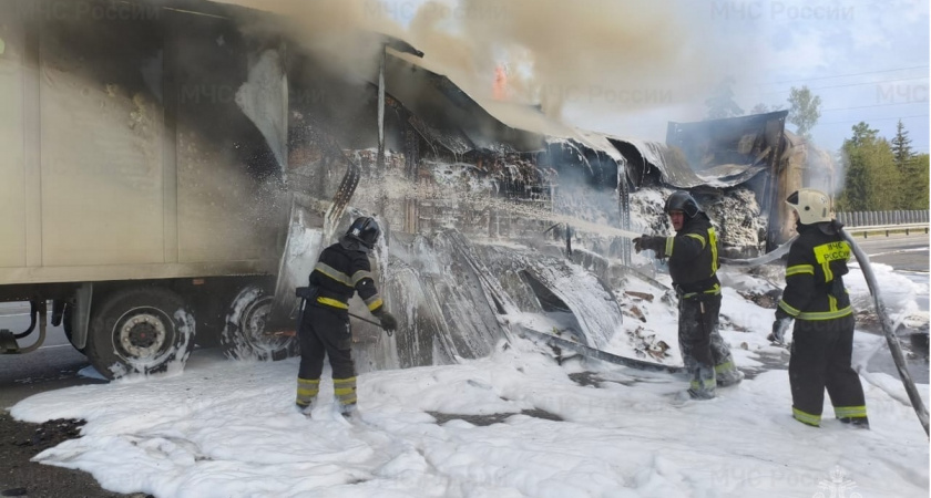 На трассе М-7 в Камешковском районе сгорели два автомобиля