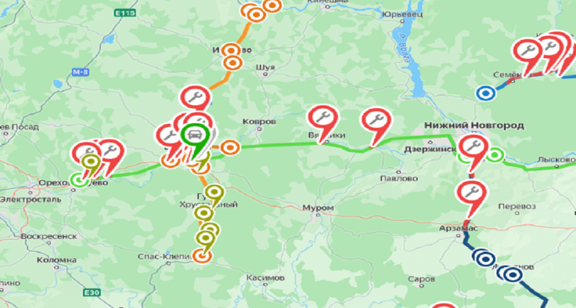 Во Владимирской области с 25 по 31 августа на ряде федеральных трасс действуют ограничения