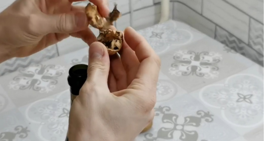 Беру бутылку и колю грецкие орехи только так - никаких осколков и ядра целые