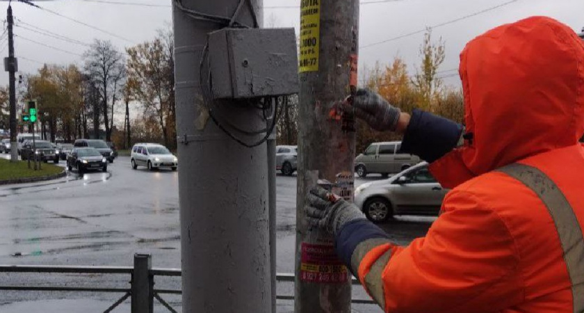 Во Владимире очистили улицы от незаконной рекламы