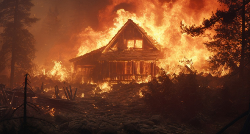 Жилой дом и гараж сгорели в Александрове