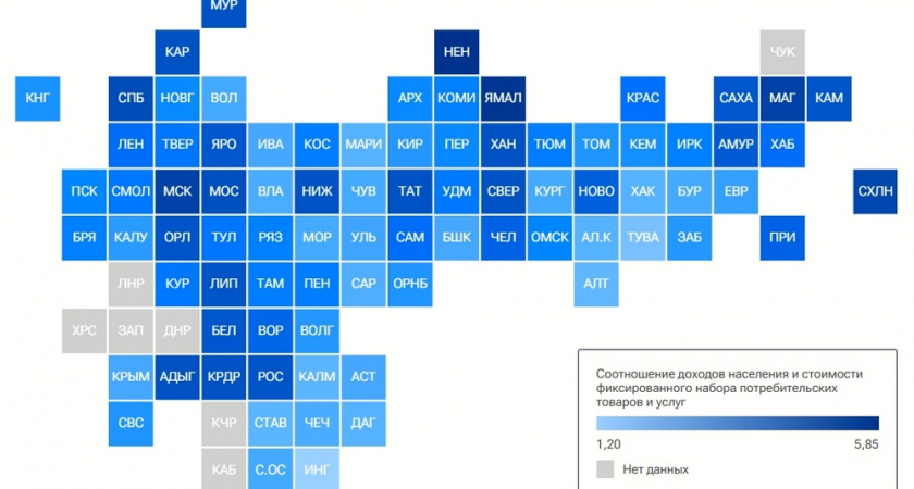 Владимирская область оказалась худшей среди регионов ЦФО по доходам населения