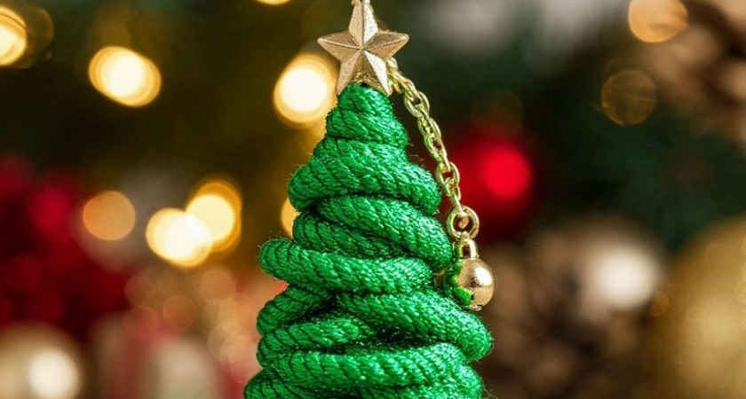 Как я сделала новогоднюю игрушку ёлочку за 5 минут - понадобится лишь шнурок