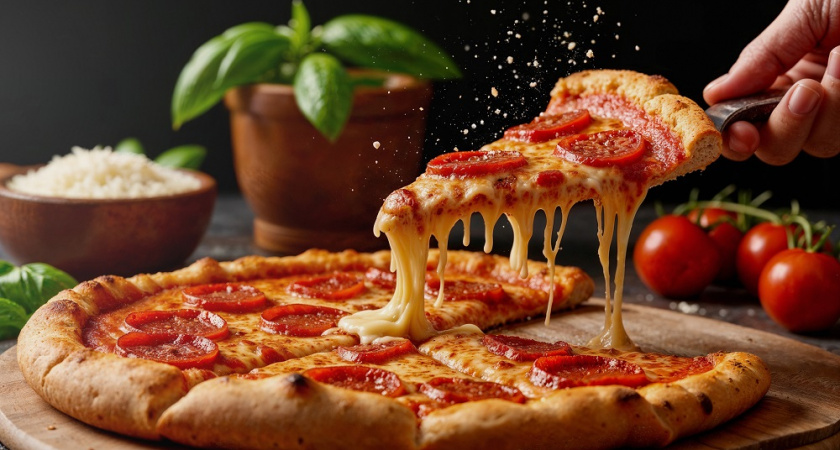 Собрала пиццу из двух листов лаваша и сыра - основа получается хрустящей и слоеной, как сдоба