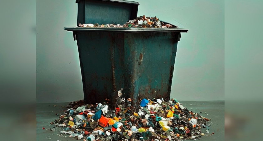 В Судогодском районе для сбора мусора использовали контейнер без дна