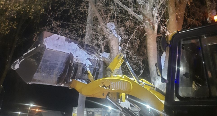 В Коврове дерево повалилось на погрузчик и могло оборвать высоковольтные провода 