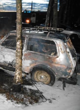 Во Владимирской области сгорел автомобиль
