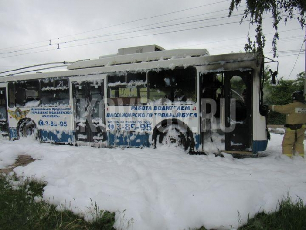 Утром в Коврове вспыхнул троллейбус с пассажирами на борту