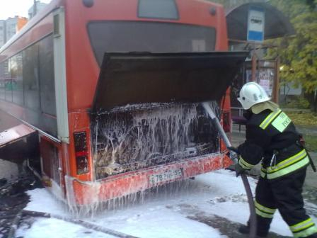 В Гусь-Хрустальном загорелся рейсовый автобус