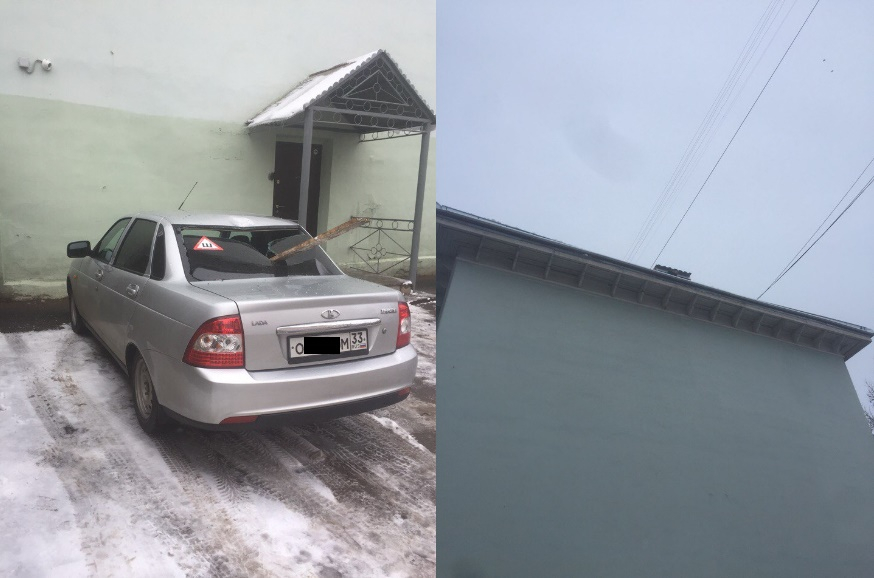 Во Владимире доска, упавшая с крыши, чудом не убила прохожих