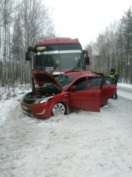 Во Владимирской области автоледи протаранила автобус