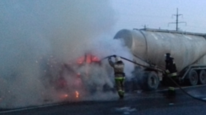 На трассе М-7 в Гороховецком районе загорелась фура