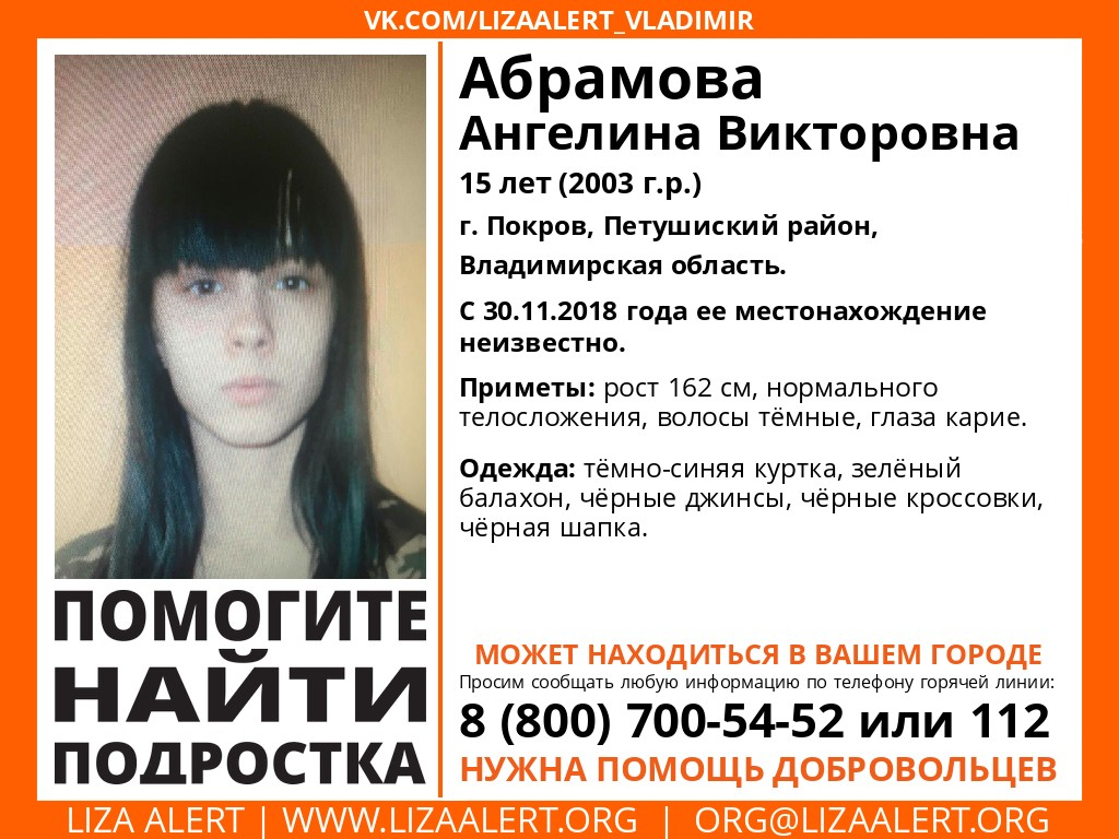 15-летнюю девочку разыскивают во Владимире