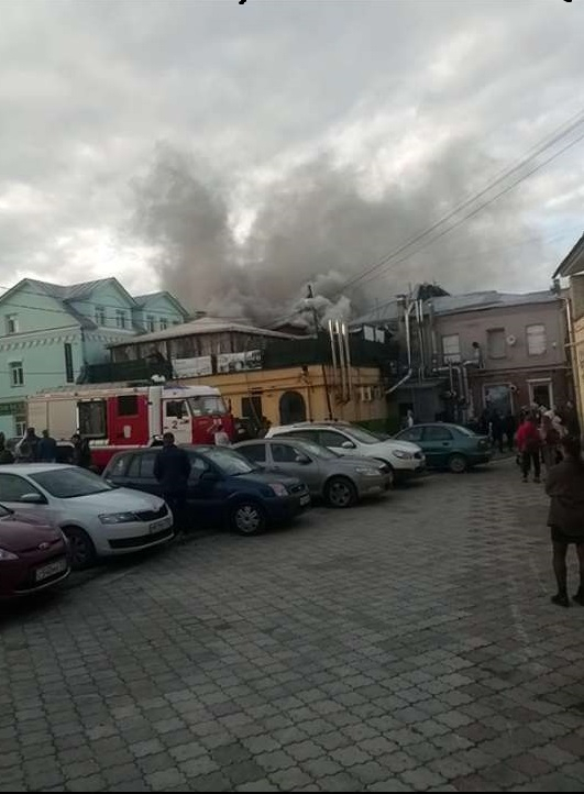 Эксклюзив: видео пожара в центре Владимира