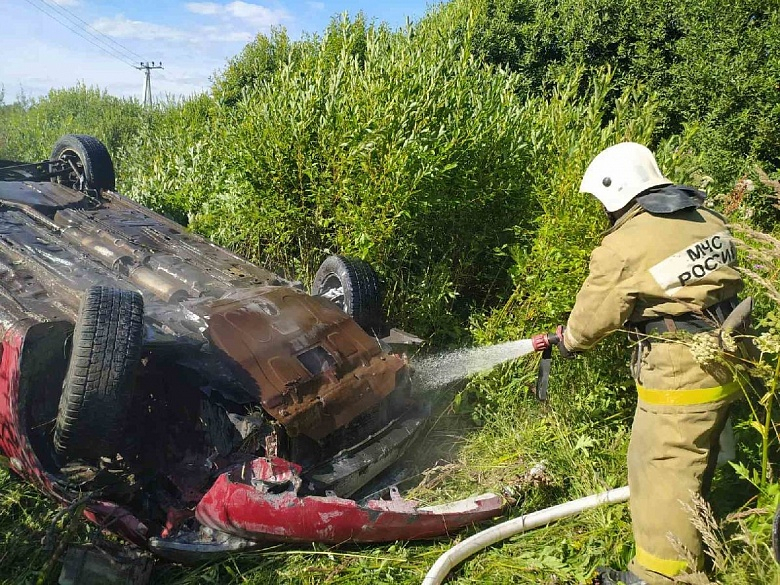 Во Владимирской области в результате ДТП загорелся еще один автомобиль