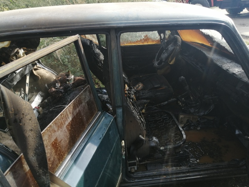 Сегодня утром в Александрове сгорел автомобиль